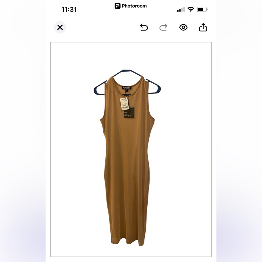 Sleeveless Tan Dress